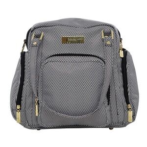 Ju-Ju-Be Black and White Chevron Diaper Bag with Gold Accent